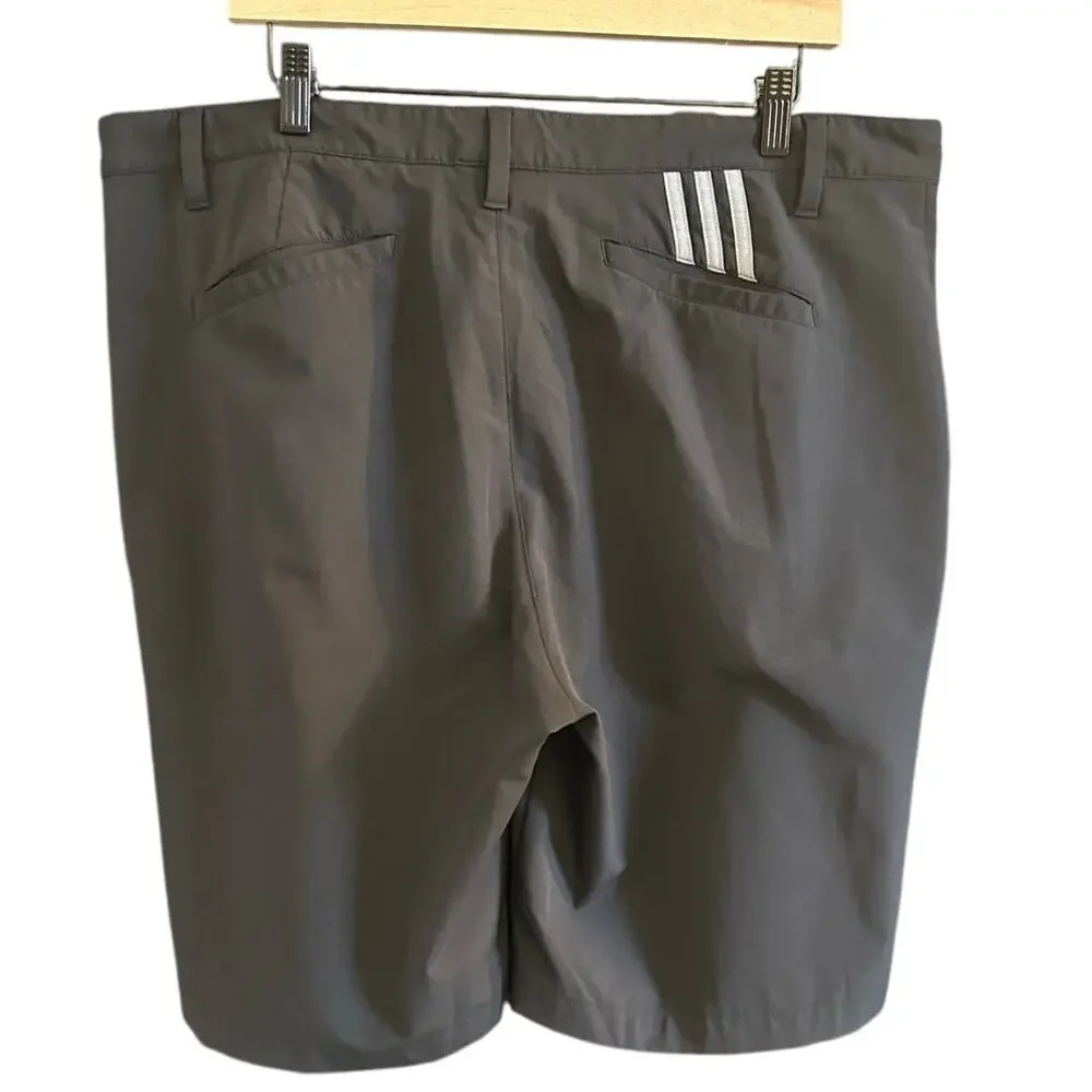 Adidas Golf Performance Shorts Mens 38 Black Flat Front Stretch 10” Inseam